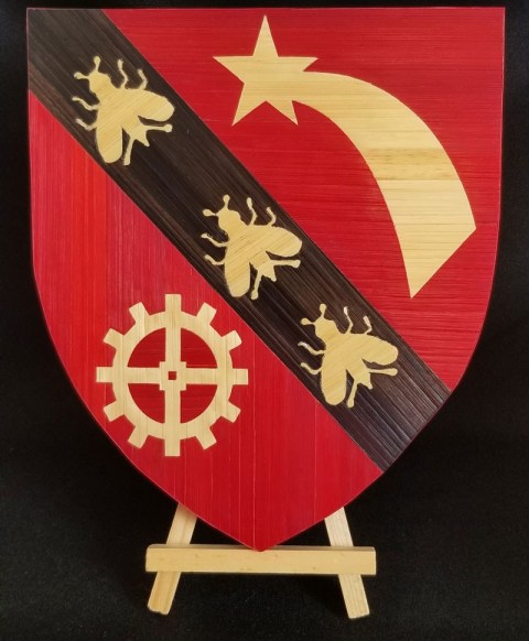 Blason de Floirac en marqueterie de paille