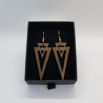 Boucles d'oreilles 2 Triangles marron