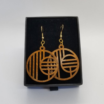 Boucles d'oreilles Créoles marron