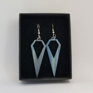 Boucles d'oreilles Triangle bleu jeans